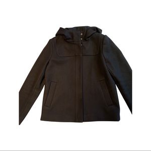 J Crew Italian Melton wool coat. Black, size 4